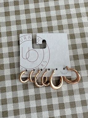 Urban Outfitters Gold Hoop Earring Set - 3 Pairs